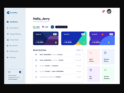 Errandpay Remittance app ui design design figma fintech product receive money remittance app send money uiux ux