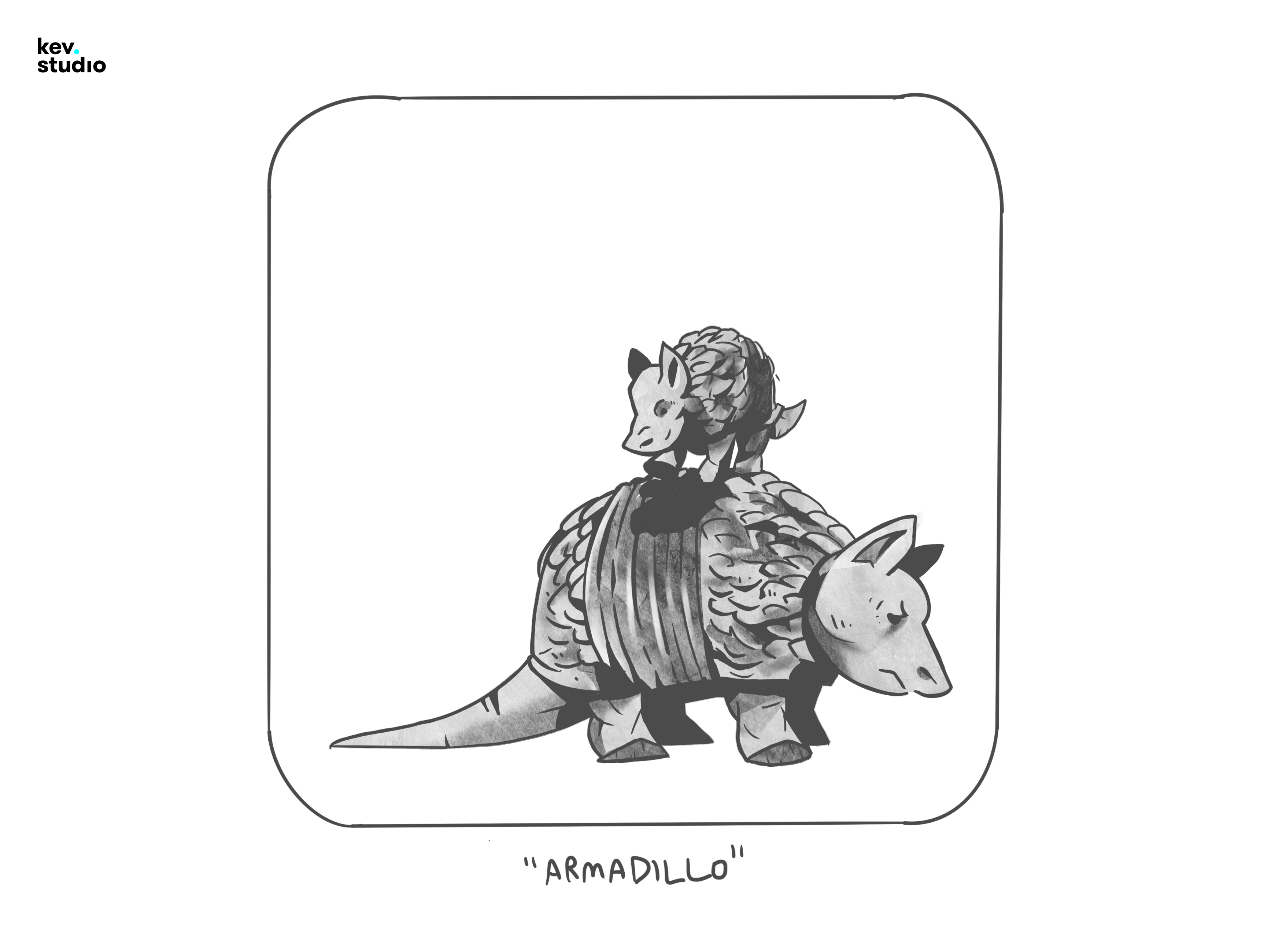 INKTOBER DAY 15! ARMADILLO art bellissimo design digitalart drawing frames illustration inktober inktober2022 logo ui