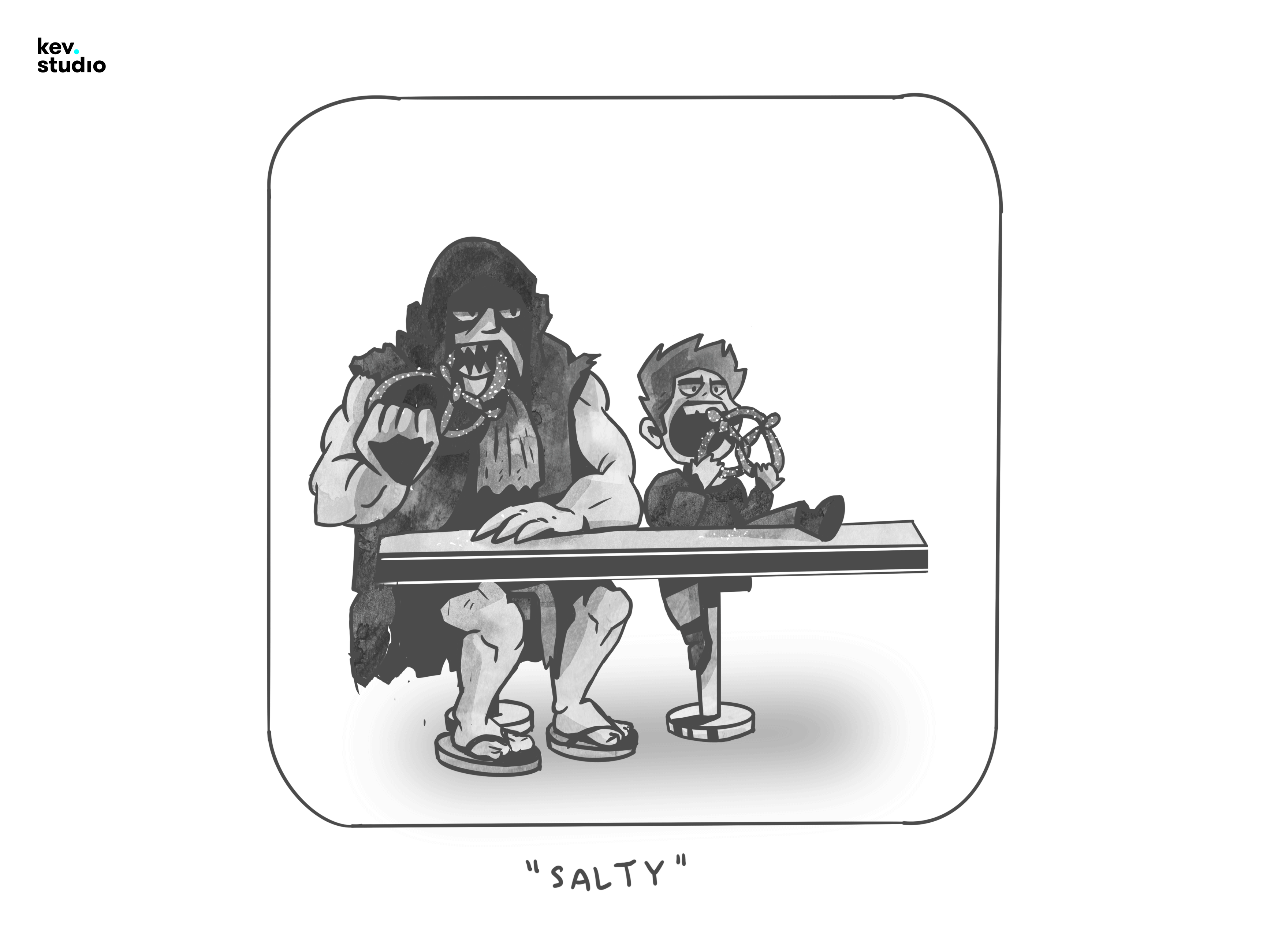 INKTOBER DAY 17! SALTY art bellissimo design digitalart drawing frames illustration inktober inktober2022 logo ui