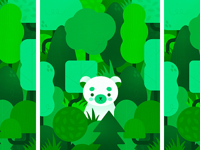 Peachtober 2022: Trees animal bear colorful design flat forest graphic design illustration illustrator landscape limited color palette lost monochrome nature pattern texture trees vector vector graphic woods