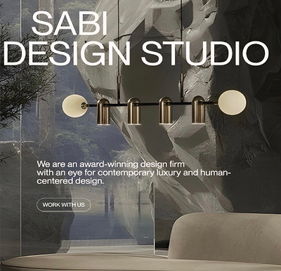 Sabi- Interior Design Landing Page animation brand concept brand identity design studio website interior design website japandi landing page minimal design typography ui web design website animations website design
