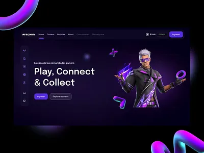 Fitchin | Gaming community playground 3d animation branding crypto design design thinking metaverse ui ux