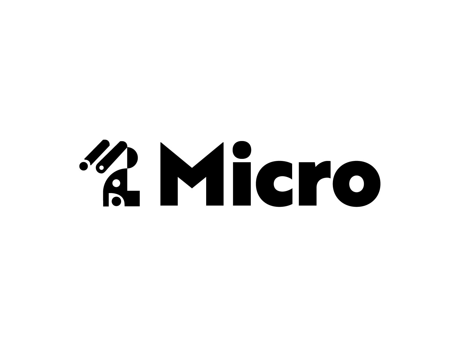 Micro bold branding design geometric logo logodesign microscope modern science