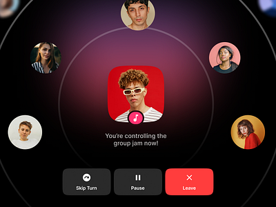 Group Jam app avatars friends group jam music ui ux