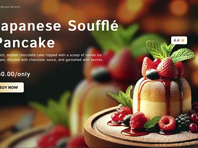 Indulgence in Motion: A Gourmet Dessert Experience 3d animation animation deserts website figma graphics motion product design ui design uiux user experience web desdign