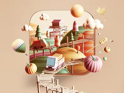 Apple - Best of October 3d 3dart app app design apple appstore autumn c4d cinema4d color colors design fall illustration ios ipad iphone play render ui