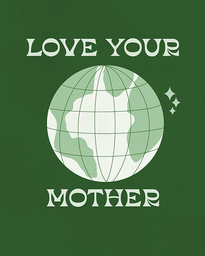 Love Your Mother art print design graphic design mid century retro