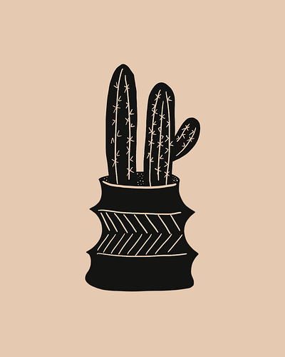 Potted Saguaro art print design graphic design illustration modern