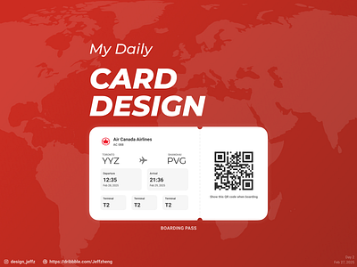 Daily Design 2 - Boarding pass card app card clean design flat ticket ui ux