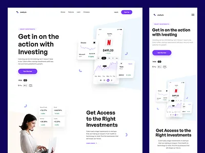 Stock Investment Platform - Website clean design financial invest investing investment investment platform investor landing page minimal modern stock market stocks ui design uiux web website whitespace