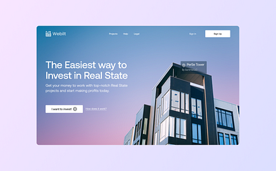 Real State crowdfunding platform UX/UI Design crowdfunding design figma interactive interface landing page landing page design real state ui ux website design