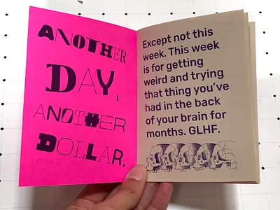 Hack Week 2021 Zine experiment halftone illustration photo collage print riso texture typography zine