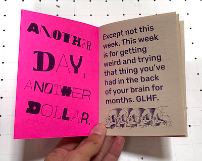 Hack Week 2021 Zine experiment halftone illustration photo collage print riso texture typography zine