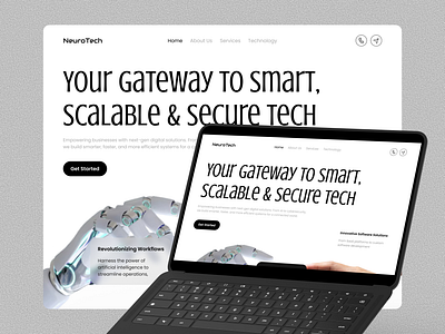 Neurotech - Landing Page design dribbble landingpage mockup new shot shots tech uiux webpage