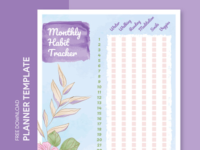 Monthly Habit Tracker Free Google Docs Template design doc docs document google monthly ms planner print printing project template templates todo todolist word