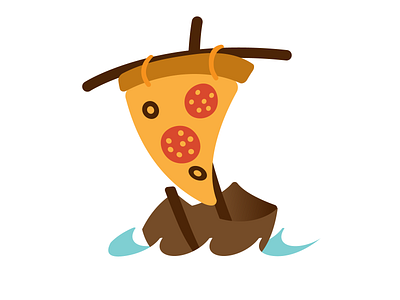 Bello Pizza (Boat) boat branding logo pepperoni pizza slice wind