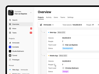 Contable Dashboard app card ui desktop minimal overview product product design saas ui ux