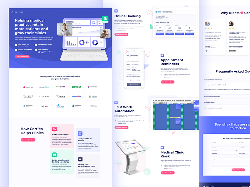 Cortico.health Unbounce landing page branding clean ui freelance agency freelance web designer freelancer health care health care app illustration landing page landing pages saas saas app theme design ui ux unbounce unbounce landing page unbounce pages web design web development website