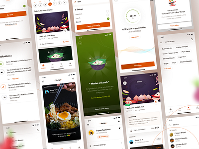 Recipe App UI Kit. 2d 3d animation app branding card dashboard design dribbble galaxyweblinks icon illustration logo mobile app notification trend ui ui kit vector web app