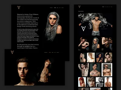 Portrait Photographer Website Layout (WordPress) black branding dark design editorial fashion landing page photography portfolio typography ui ux web website wordpress
