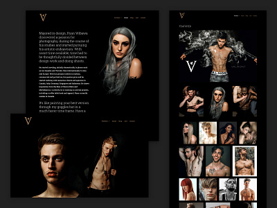 Portrait Photographer Website Layout (WordPress) black branding dark design editorial fashion landing page photography portfolio typography ui ux web website wordpress