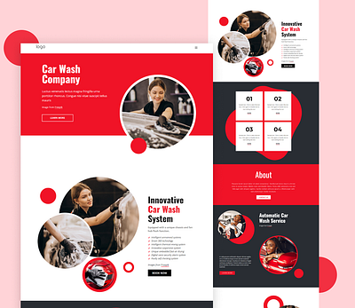 Car Wash Company Landing Page branding car wash concept design design minimal ui modern design responsive web service ui ux web design