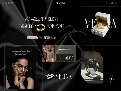 VELINA - A Luxury Jewellery Branding Design | Orbix Studio animation brand brand identity branding design dimond elegance graphic design icon identity jewellery jewellery stores jewelry design logo logomaker luxurious motion graphics orbix studio ui women