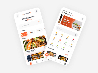 Food Delivery App UI branding delivery app design food apps food delivery apps graphic design illustration landing page delivery website landing page desing landing page food suprojitsp suprojitsr ui ux food app