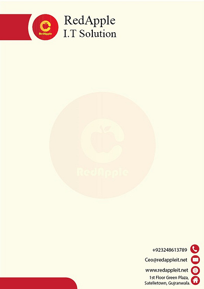 Redapple Letterpad Design banner design graphic design