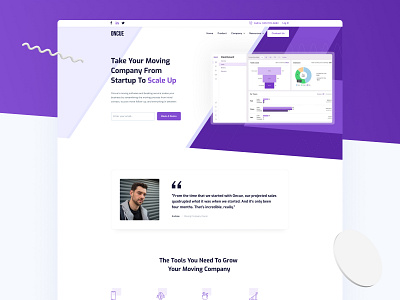 Oncue - Homepage agency b2b clean design figma minimal software ui web website