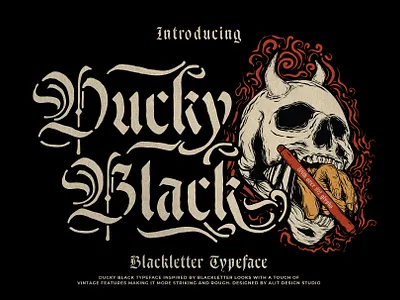 Ducky Black Blackletter Typeface blackletter design font fonts letteing typeface vintage