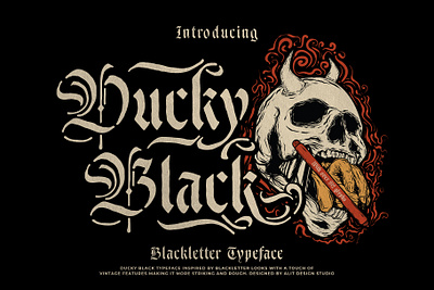 Ducky Black Blackletter Typeface blackletter design font fonts letteing typeface vintage