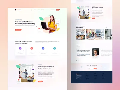 Smart Lab - Digital Marketing Landing 2022 clean clean ui dribbble best shot lab lab website lablanding marketing ui marketing web marketing website narketing ui seo seo ui seo website trendy design ui design uiux design ux design web design