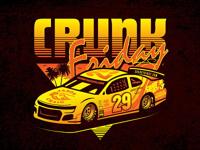 Crunk Your Engines! car crunkfriday illustration illustrator merch nascar sale