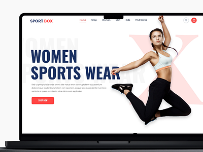 SportBox – Women’s Sportswear Landing Page appdesign branding creativedesign design dribbleshots figma illustration logodesign minimaldesign moderndesign prototype ui ux webdesign website