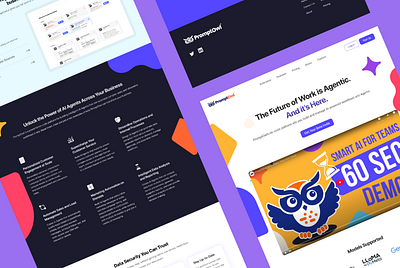 PromptOwl Marketing Website Landing Page ai ai chatbot ai prompts ai workflows b2b branding daily ui design desktop enterprise enterprise tools graphic design landing page saas ui web design