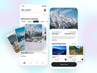 Tripo – Modern Travel Booking App UI ✈️🌍 app design booking app clean design colors design inspiration graphic design iphone mobile design travelling app trip planning ui ux