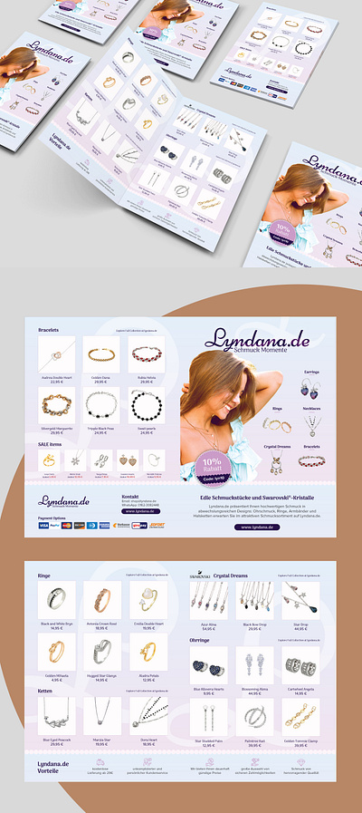 Lyndana Jewelry brochure cosmetic design flyer graphicdesign illustration jewelry lifestyle luxury marketing