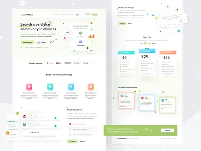 LaunhNity.io Landing page app branding card clean design homepage illustration ios landingpage logo profile ui web website