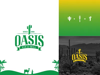 Logo & Food menu design for US Restaurant "OASIS BAR & GRILL" branding brochure design businesscard design graphic design logo menu design stationery design