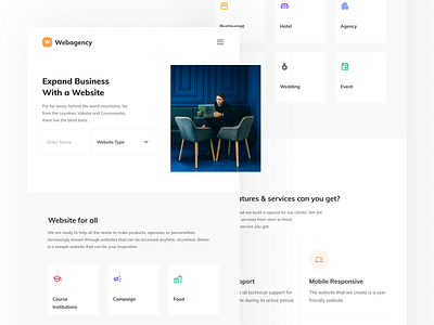Normaland - Webagency Landing Page (Tablet) agency app company profile company website cta button design hero section landing landing page minimal orange page studio profile tablet team profile team website teams ui design ui kit ux design