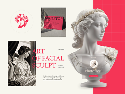 Visual identity for Sculptor 🗿 antique beauty beauty salon beauty salon logo branding design figma logo sculpture skin skincare vector visual identity