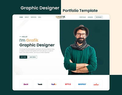 GRAFIK V2 – Graphic Designer Portfolio Website Template bootstrap design designtocodes figma figma template grafik graphic design graphic designer portfolio graphic designer template one page website personal portfolio website portfilio template portfolio product design uiux website template