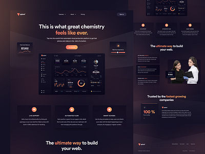 Spium Landing Page analysis card dashboard landing landing page landing page design landing page ui saas template ui ui design