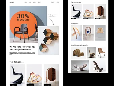 Furniture Shop Web birmate bitmate studio chair clean design furniture interior landing page minimal product design shop store table ui ux web web app web design website website design