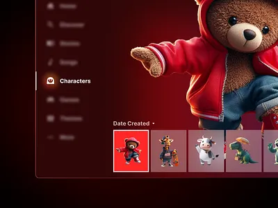 Characters Exploration ai bear characters ui ux
