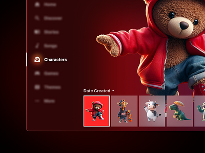 Characters Exploration ai bear characters ui ux