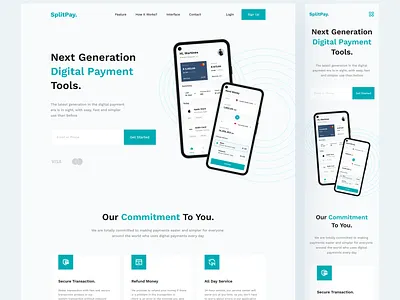 SplitPay - Landing Page finance landing page pay payment transfer user interface web design webdesign website