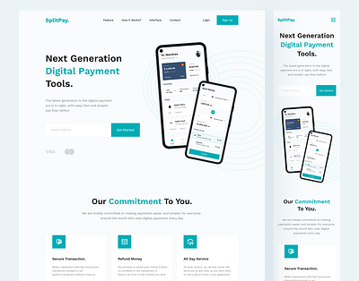 SplitPay - Landing Page finance landing page pay payment transfer user interface web design webdesign website