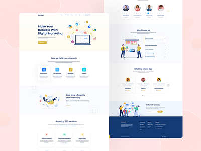 Shefnek - Digital Marketing Agency agency branding cool creative design designagency digital marketing graphic design homepage illustration landingpage mobile app design saas smart template ui uiux website